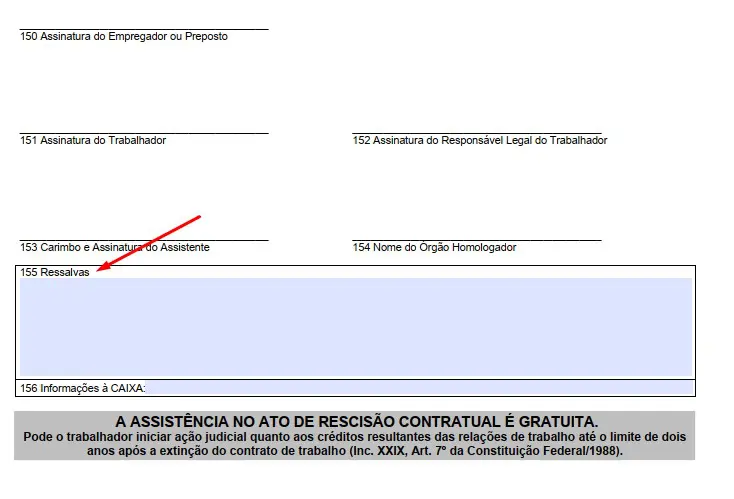 ressalvas TRCT