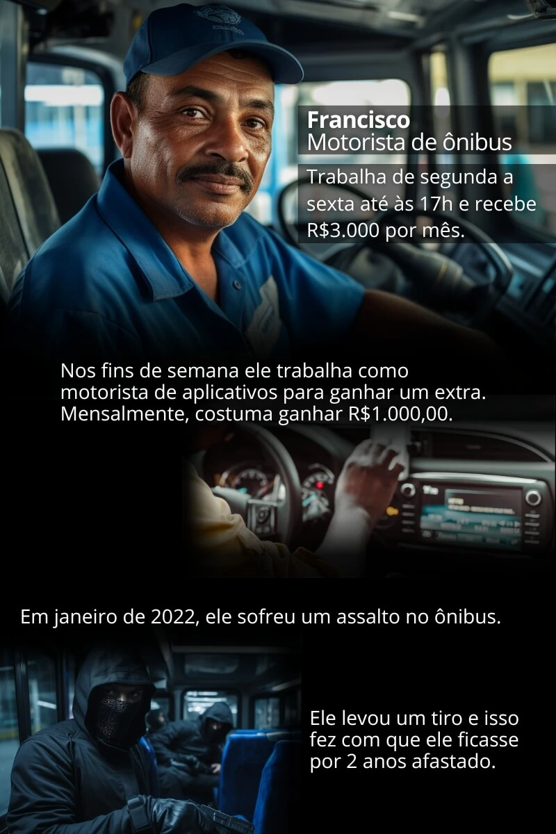 Exemplo do Francisco, motorista de ônibus que sofreu assalto