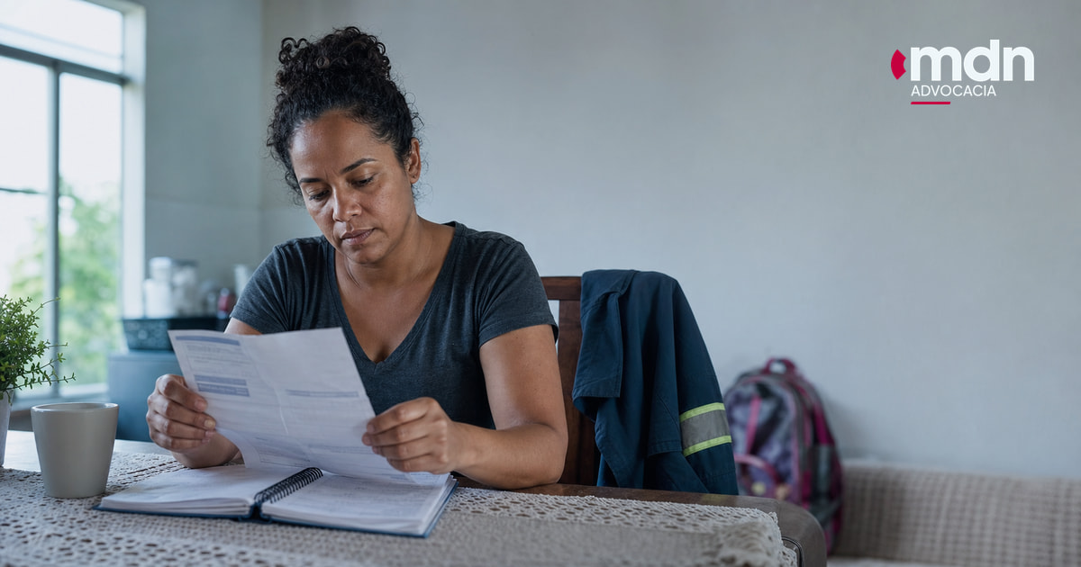 Familiar confere documentos de renda usados no cálculo da pensão por morte no trabalho Familiar confere documentos de renda usados no cálculo da pensão por morte no trabalho
