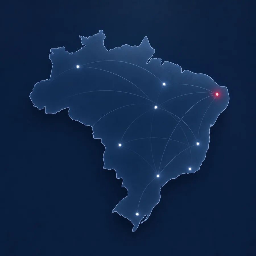 Mapa do Brasil indicando atendimento online em todo o pa?s